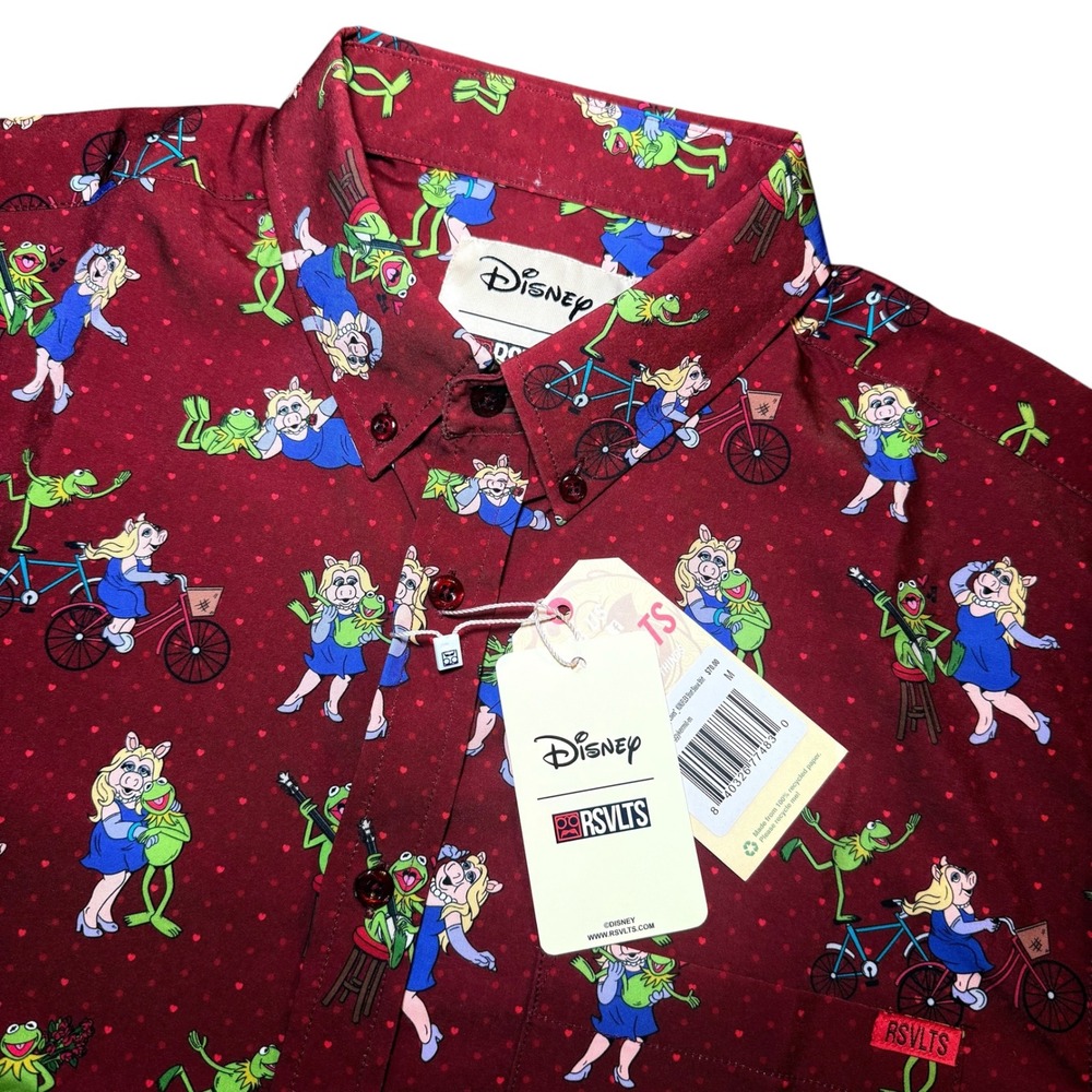 RSVLTS Disney Muppets Kermit and Ms Piggy Lovers KUNUFLEX Shirt Mens Medium NWT